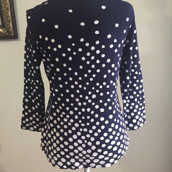 NWT Charter Club Navy 3/4 Sleeve, Pullover, Pima Perfect Top, size SP - Picture 4 of 6